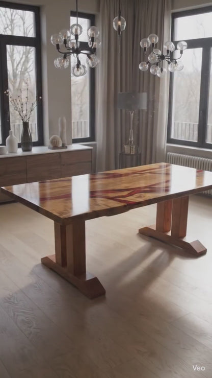 Geminis: Handcrafted Wood Table Base | Twin-Column Architectural Design (20")