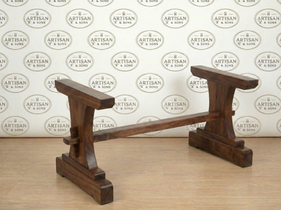 The Heritage: Solid Wood Trestle Coffee Table Base | Keyed Tenon Joinery & Mission Style, 20"