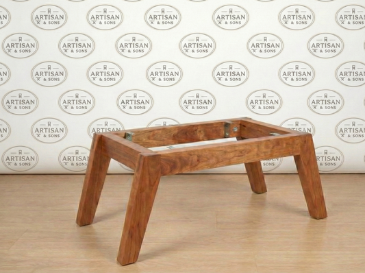 The Fjord: Solid Wood Coffee Table Base | Mid-Century Modern Frame with Tapered Legs (18")